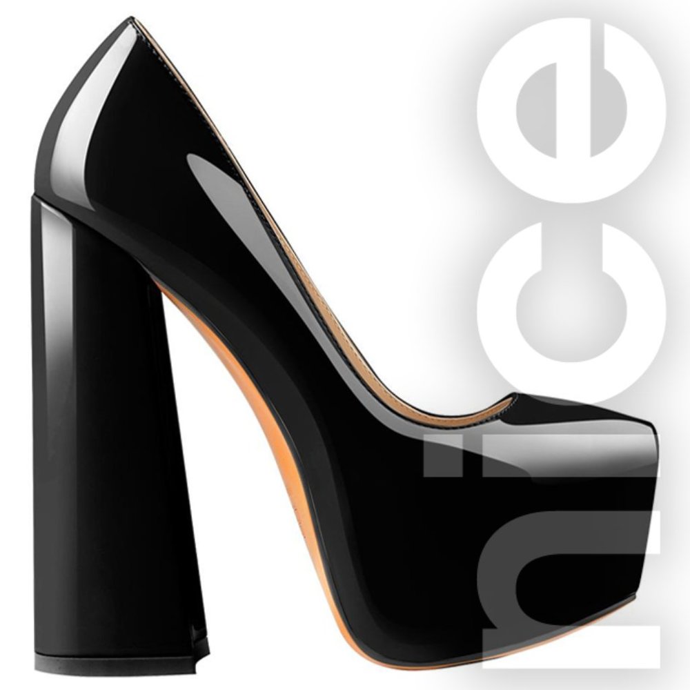 ONLYMKER PLATFORM POINTED TOE CHUNKY SQUARE HEELS